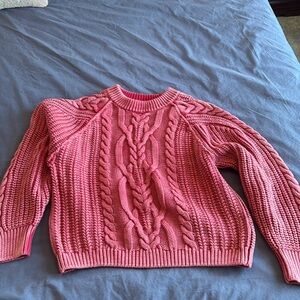FREE PEOPLE Frankie Cable Sweater / Cherry